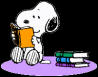 Snoopy develops self-help resources by reading self-help articles on HealMyLife.com website